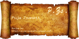 Puja Zsanett névjegykártya
