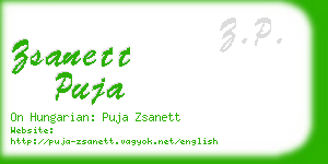 zsanett puja business card